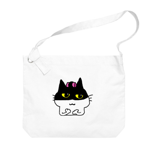 カーラー取り忘れちゃった猫ちゃん Big Shoulder Bag