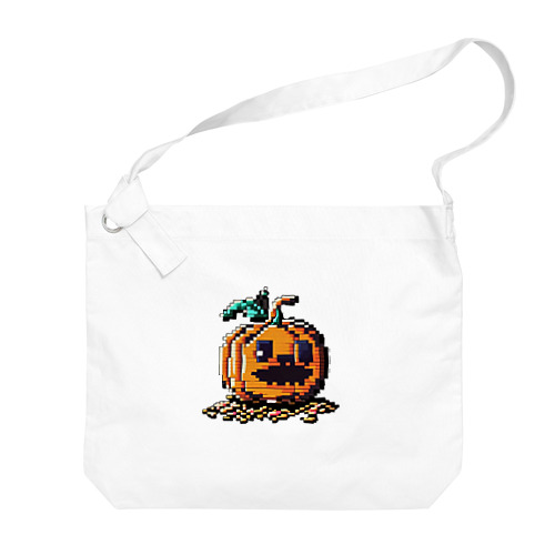 ドット絵のハロウィンかぼちゃのおばけ Big Shoulder Bag
