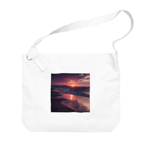 海辺の夕日 Big Shoulder Bag