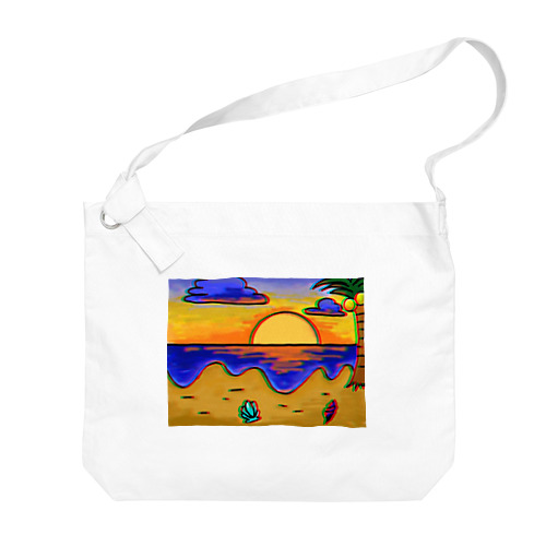 Sunset sea Big Shoulder Bag