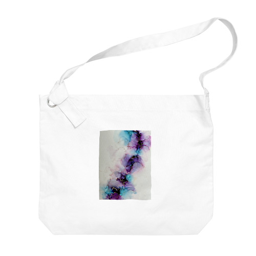 Ink-Art 大理石風　紫 Big Shoulder Bag