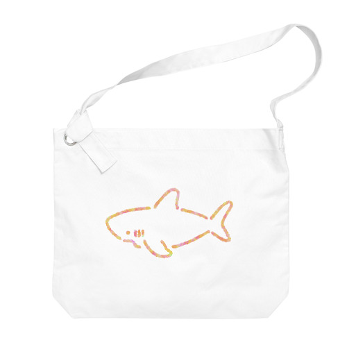 わりとシンプルなサメ2021ピンク系Ver. Big Shoulder Bag