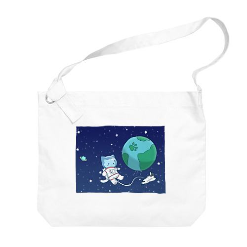 astronaut cat(6+,6s+,7+,8+用) Big Shoulder Bag