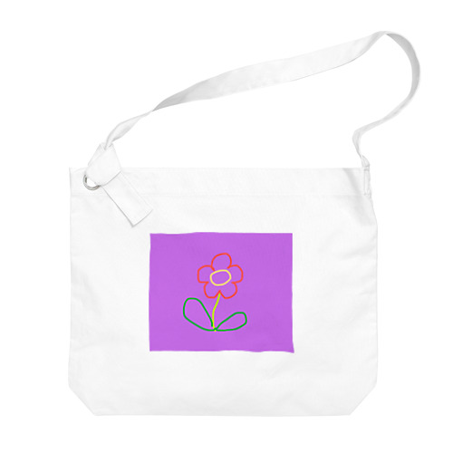 お花（purple） Big Shoulder Bag