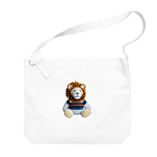 編みぐるみのライオン Big Shoulder Bag