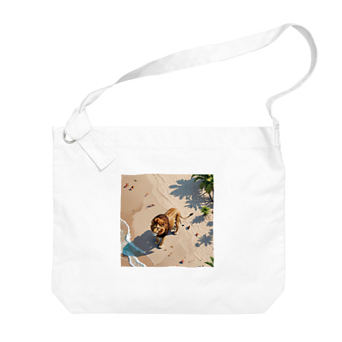 浜辺のライオン Big Shoulder Bag