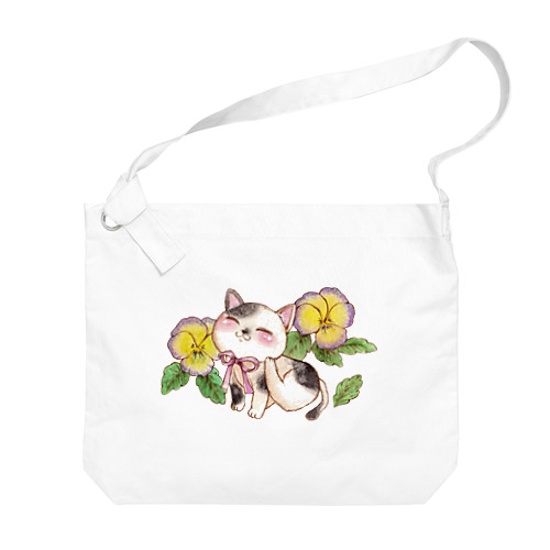 春のねこ日和／cinnamon Big Shoulder Bag