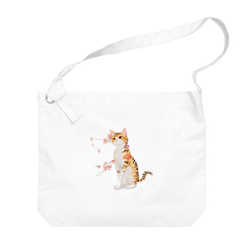 花となるねこ Big Shoulder Bag