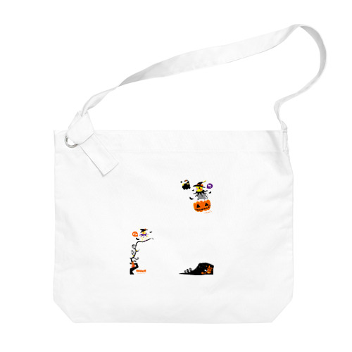 Flying Pumpkin オカメインコのハロウィン 大きめワンポイント系 0461 Big Shoulder Bag