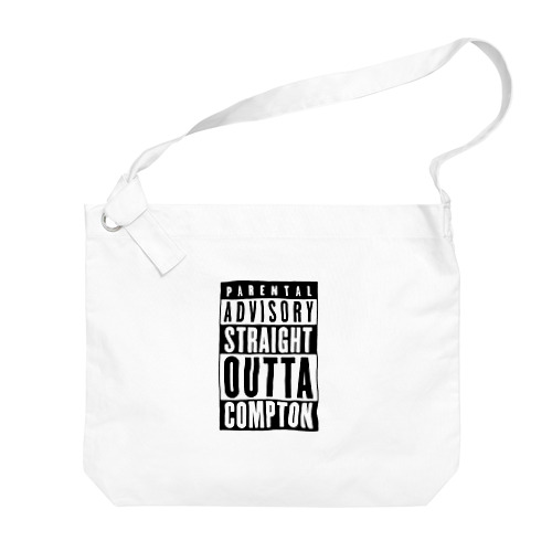 PARENTAL ADVISORY STRAIGHT OUTTA COMPTON-ペアレンタル・アドバイザリー・ストレイト・アウタ・コンプトン- ボックスロゴ Big Shoulder Bag