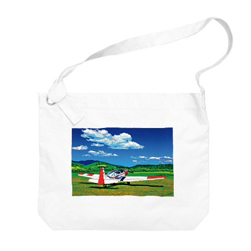 草原の飛行機 Big Shoulder Bag