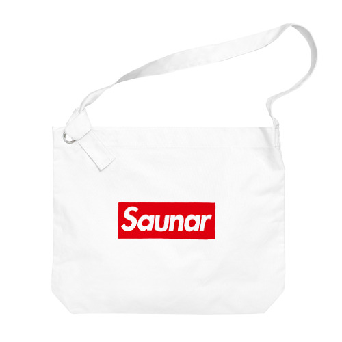 Saunar-サウナー-赤BOXロゴ Big Shoulder Bag