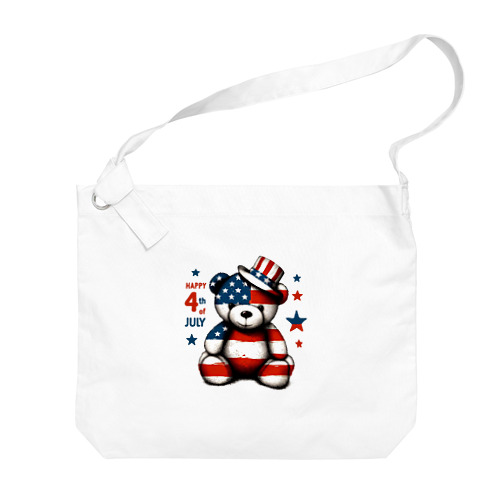 アメリカ独立記念日テディベア Happy 4th of July Big Shoulder Bag