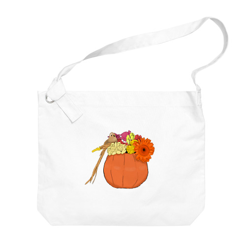 秋のかぼちゃの飾り Big Shoulder Bag