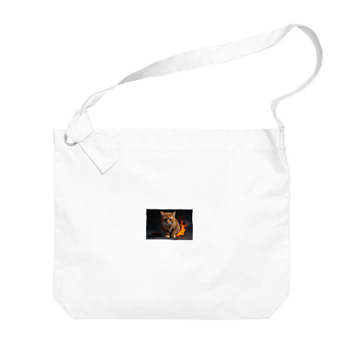 炎の守護者「炎タイプの猫」 Big Shoulder Bag