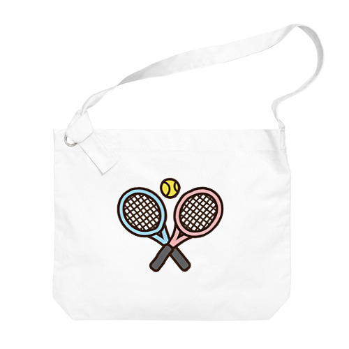 テニスのラケットとボール Big Shoulder Bag