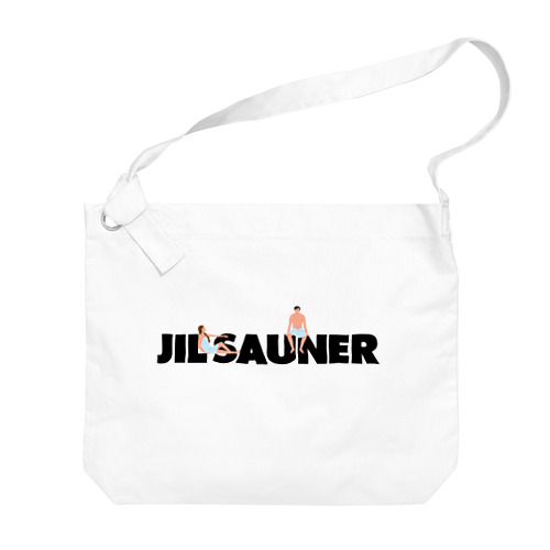 JIL SAUNER-ジルサウナー-サウナしている人ロゴ Big Shoulder Bag