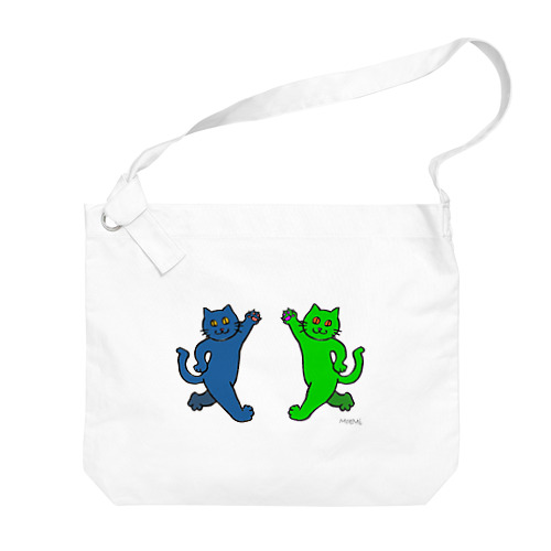 ねこ２ひき Big Shoulder Bag