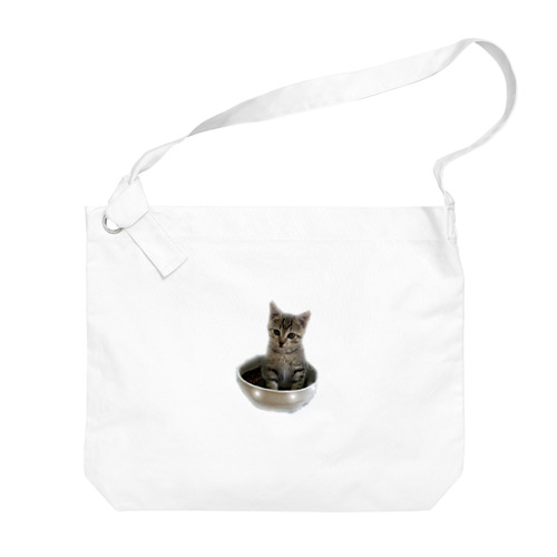 お椀にゃんこ茶々丸(猫) Big Shoulder Bag