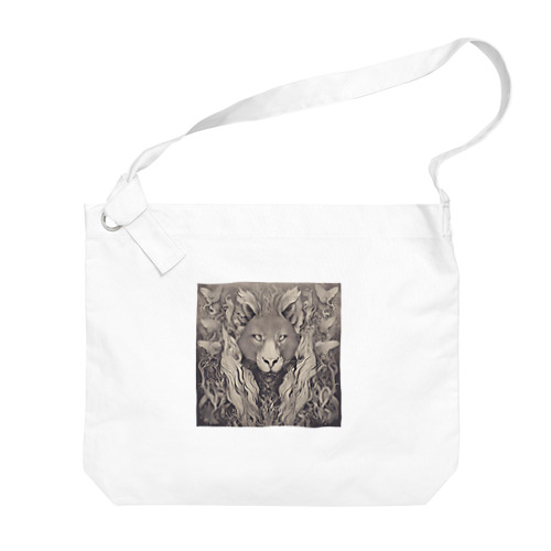大自然の王者ライオン Big Shoulder Bag