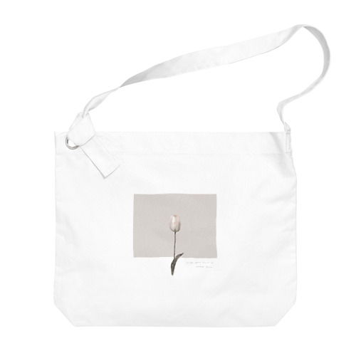 antique peach milk tea × logo message Big Shoulder Bag
