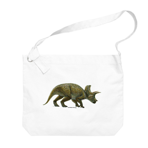 Triceratops horridus(トリケラトプス ・ホリドゥス)着彩画 Big Shoulder Bag
