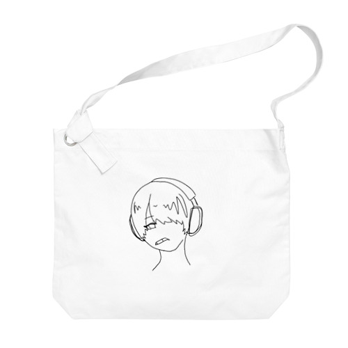 ペン描きベッドホンくん Big Shoulder Bag