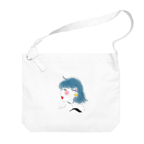 青髪少女 Big Shoulder Bag