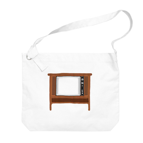 レトロな昭和のオーディオテレビのイラスト 画面オン 脚付き  Big Shoulder Bag