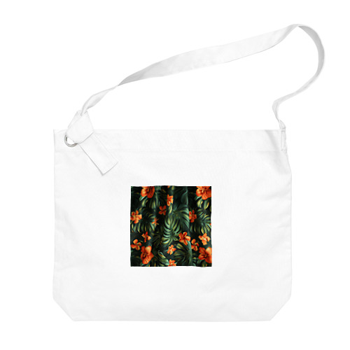 オレンジ色のハイビスカスの花 Big Shoulder Bag