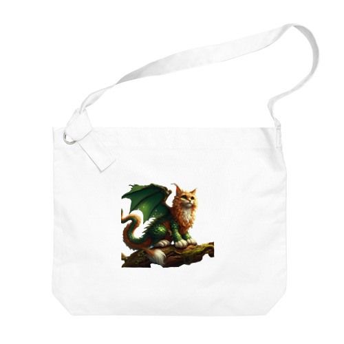 森の猫ドラゴン　背景透過ver Big Shoulder Bag