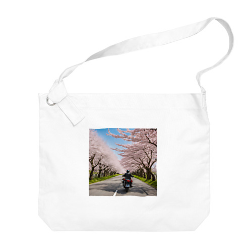春の息吹と共に - 桜のトンネルを駆ける ビッグショルダーバッグ