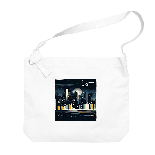 都会の夜景の抽象画 Big Shoulder Bag