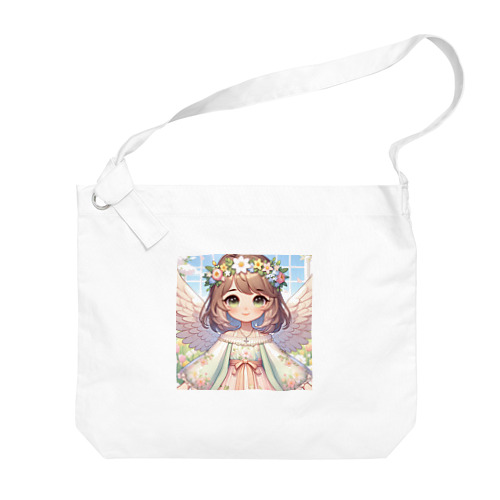春の使者：花冠を纏う天使の微笑み Big Shoulder Bag