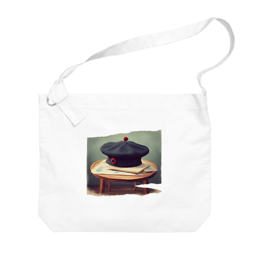 【アート】レトロかわいいベレー帽💗 Big Shoulder Bag