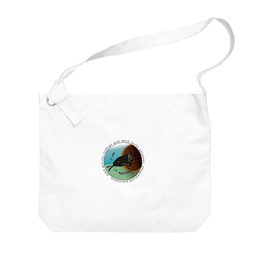 「まめまめ水族館」エレファントノーズのバブ Big Shoulder Bag