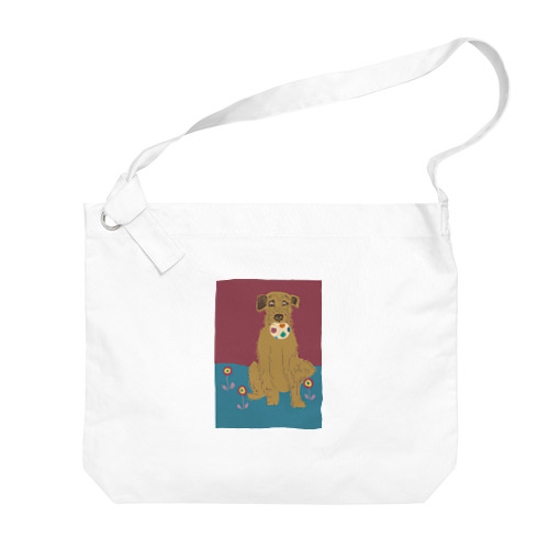 ボール遊び　茶犬 Big Shoulder Bag