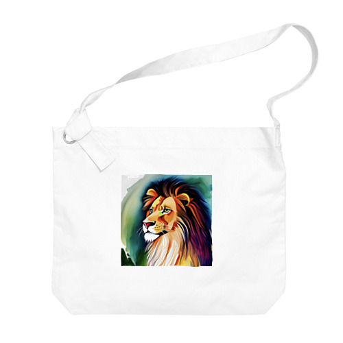 ライオン水彩画4 Big Shoulder Bag