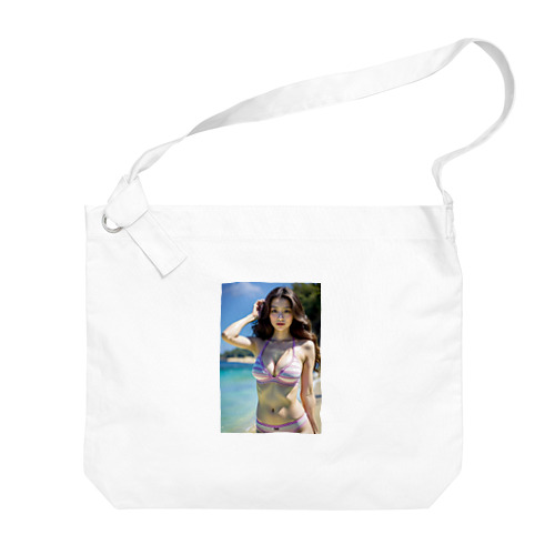 「海辺の恋模様: AI美女のビーチウェア・ファンタジー」vol251 ビッグショルダーバッグ