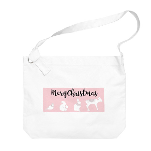 MeryChristmas(ピンク色) Big Shoulder Bag