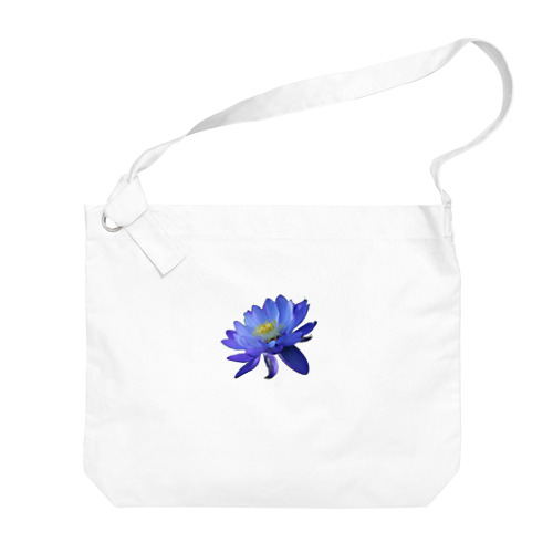 青色と白色の蓮 Big Shoulder Bag