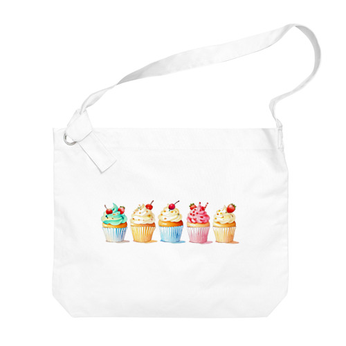 カラフルなカップケーキ🧁 Big Shoulder Bag