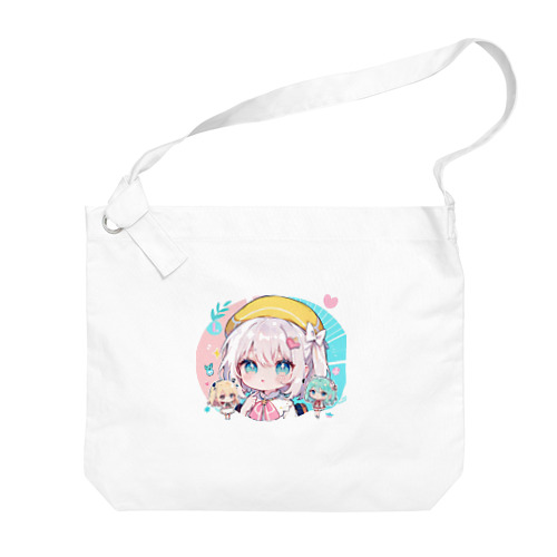 帽子を被る女の子 Big Shoulder Bag