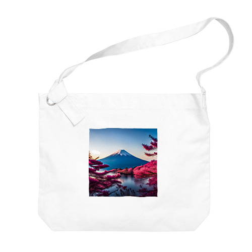 富士山と紅葉、そして湖のグッズ ビッグショルダーバッグ
