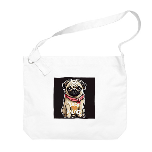 We♥PUG　ブラック（パグ大好き！） Big Shoulder Bag