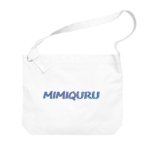 MIMIQURU ミミキュル　ブルー夏文字 Big Shoulder Bag