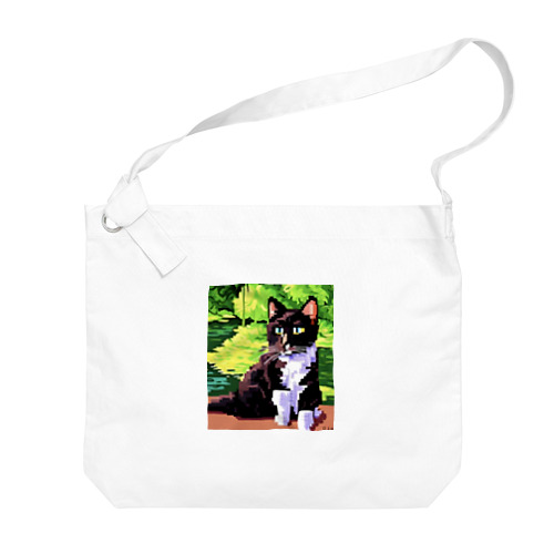 Fresh greenery and cat！ Big Shoulder Bag