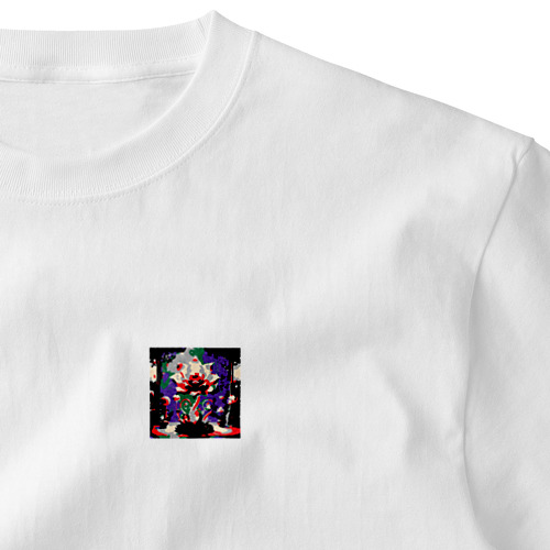 エレガントな花 Embroidered T-Shirt