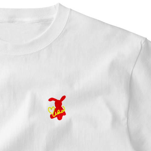 ネオンうさ（ピンク） Embroidered T-Shirt