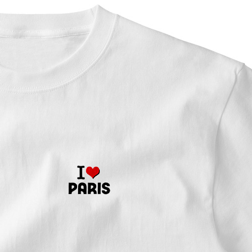 I LOVE　PARIS　PARIS2024　パリ シンプル刺しゅうTシャツ